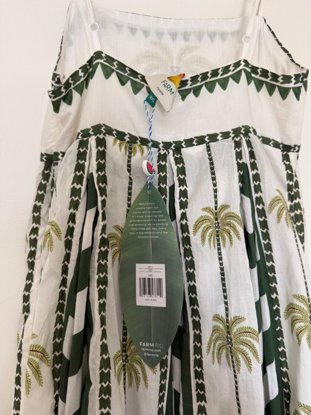 Farm Rio : Off-White Milani Coco-Palm Print Maxi Dress - Picture 4 of 4